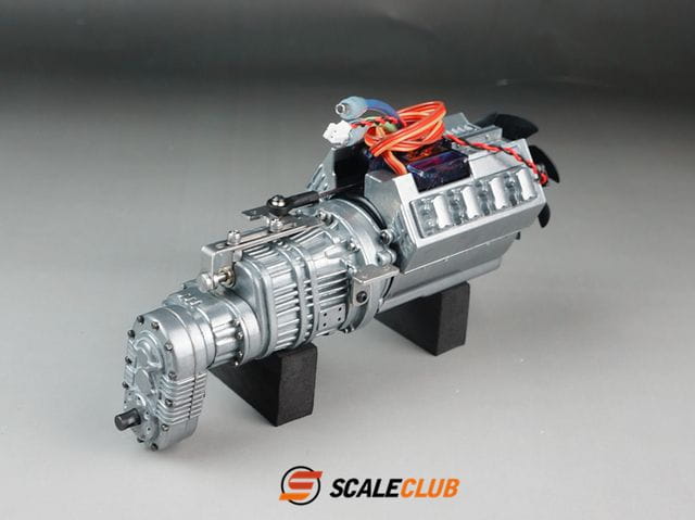 ScaleClub Scale Allradgetriebe 3-Gang mit Motor,Lüfter und Schaltservo