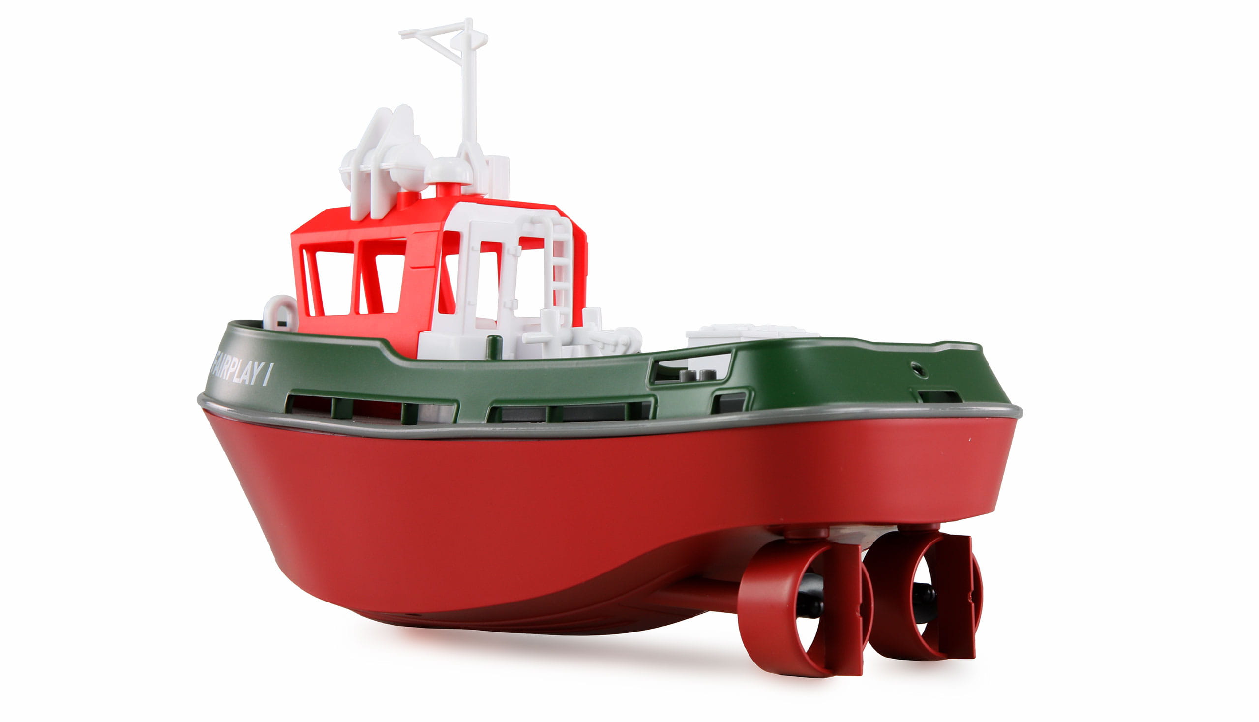 Fairplay I Schlepper Boot 1 zu 72 RTR gruen mit LED und Zubehoer