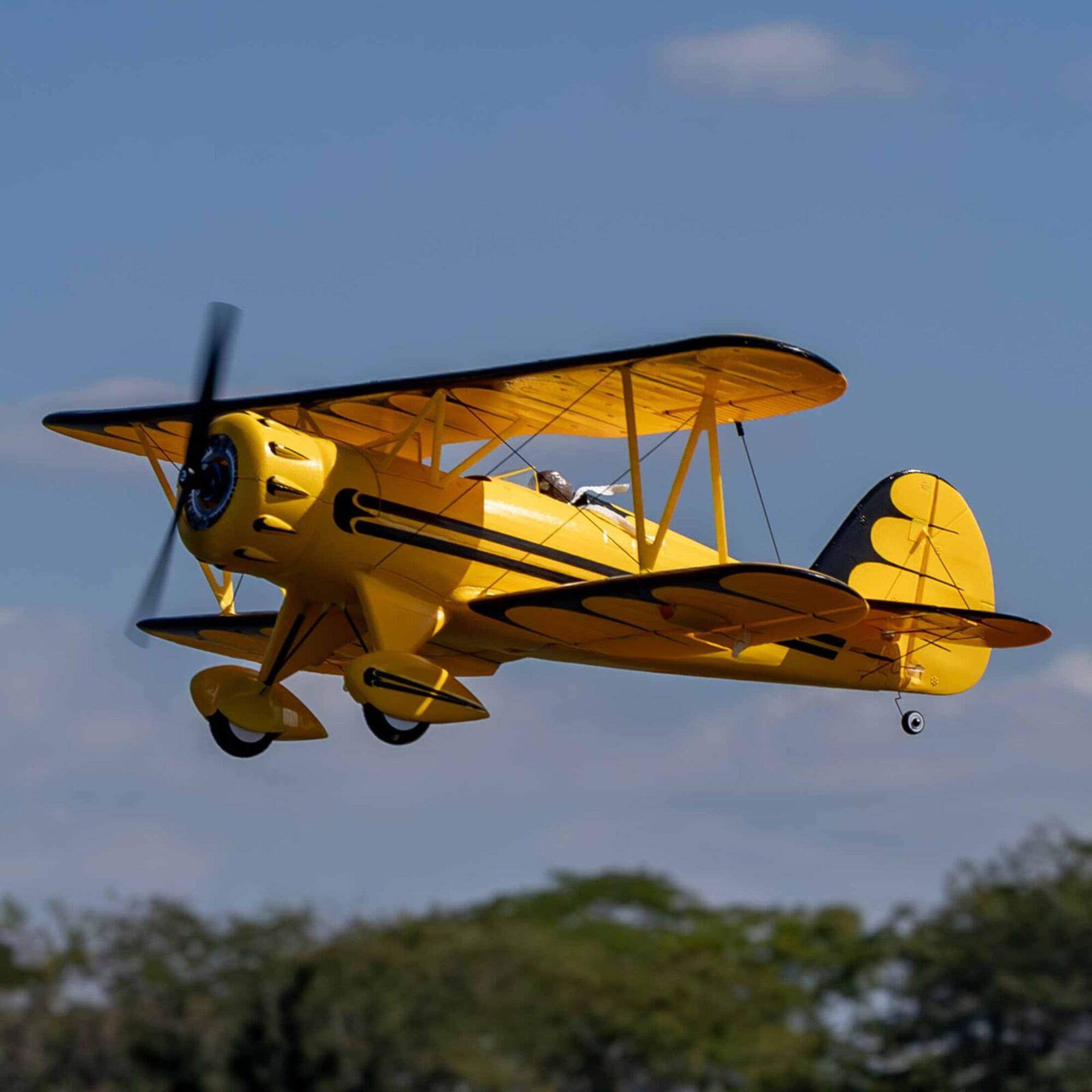 E-flite UMX WACO BNF Basic AS3X SAFE gelb e-flite-umx-waco-rc-flugzeug-weiss-bnf-basic-gelb-mit-safe-as3x