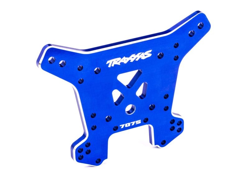 Traxxas Daempferbruecke hinten 7075-T6 Alu blau eloxiert - RC-Zubehoer