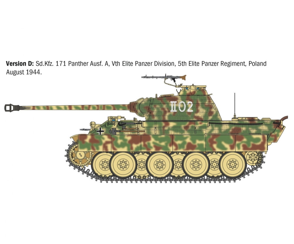 Italeri 1:35 Sd.Kfz. 171 Panther Ausf. A  WA Militär Plastik Modellbausatz