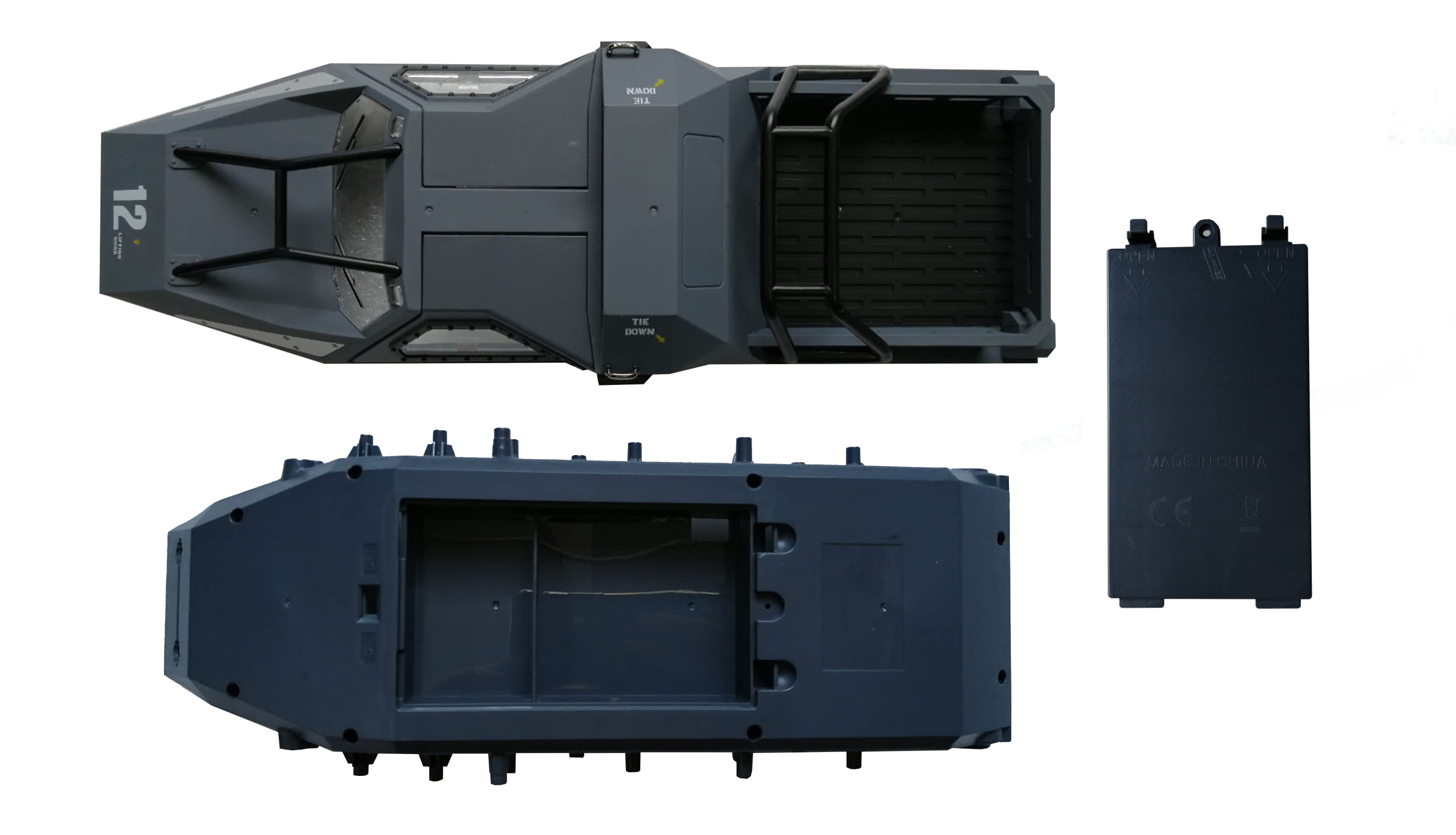 Amewi Karosserie, Chassis & Akkufachabdeckung grau