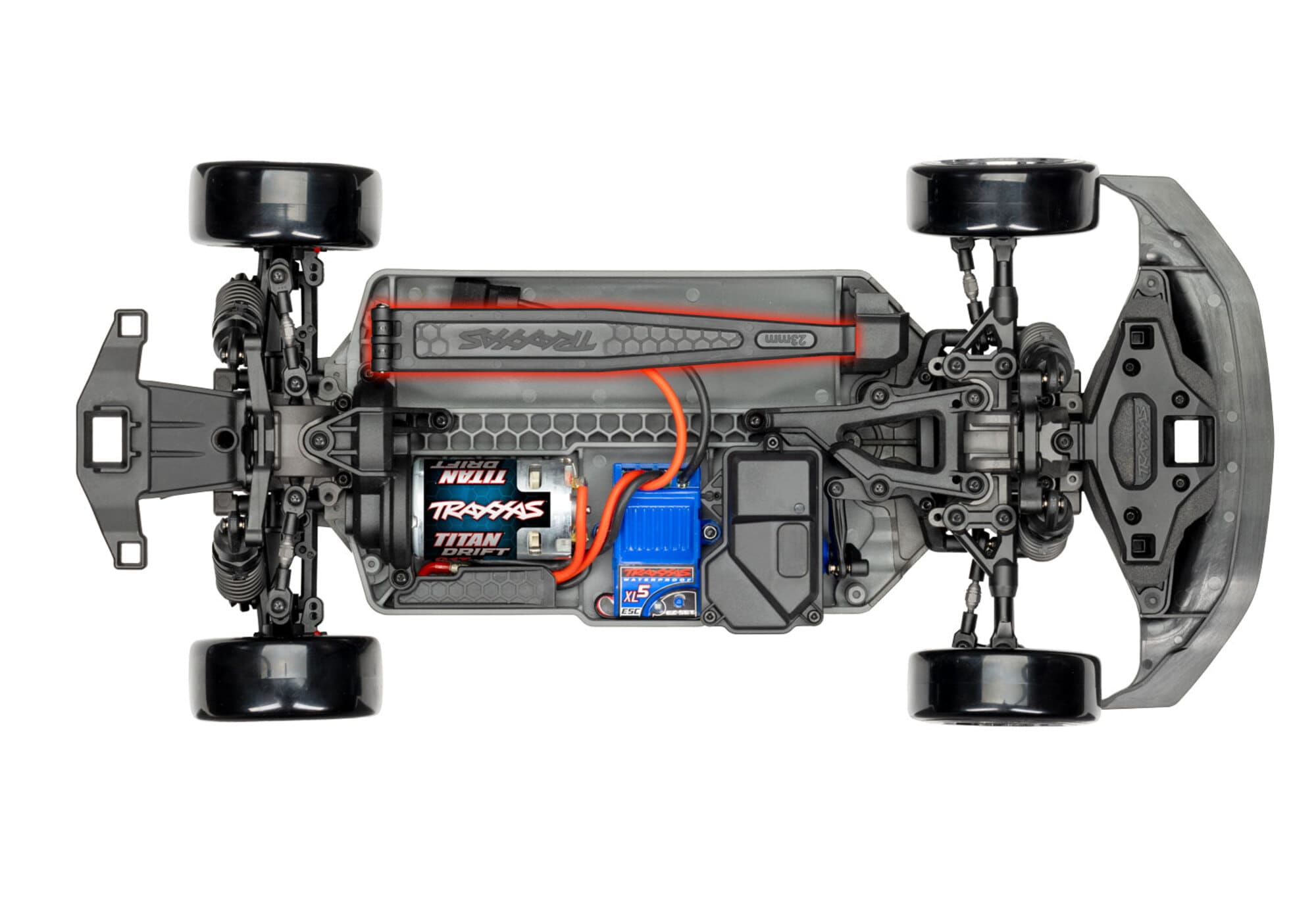 Traxxas 4-TEC Ford Mustang Drift rot 1_10 RTR Modell mit TSM Drift-Technologie und 2WD Antrieb