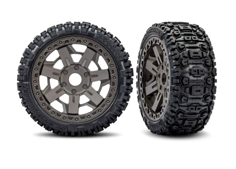 Traxxas Sledgehammer Reifen belted auf 3.0 Felge grau _2_ - RC-Zubehoer