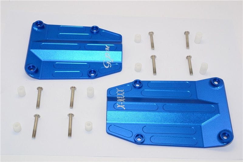 GPM Alu Unterbodenschutzplatte mitte blau fuer Traxxas X-MAXX - RC-Zubehoer