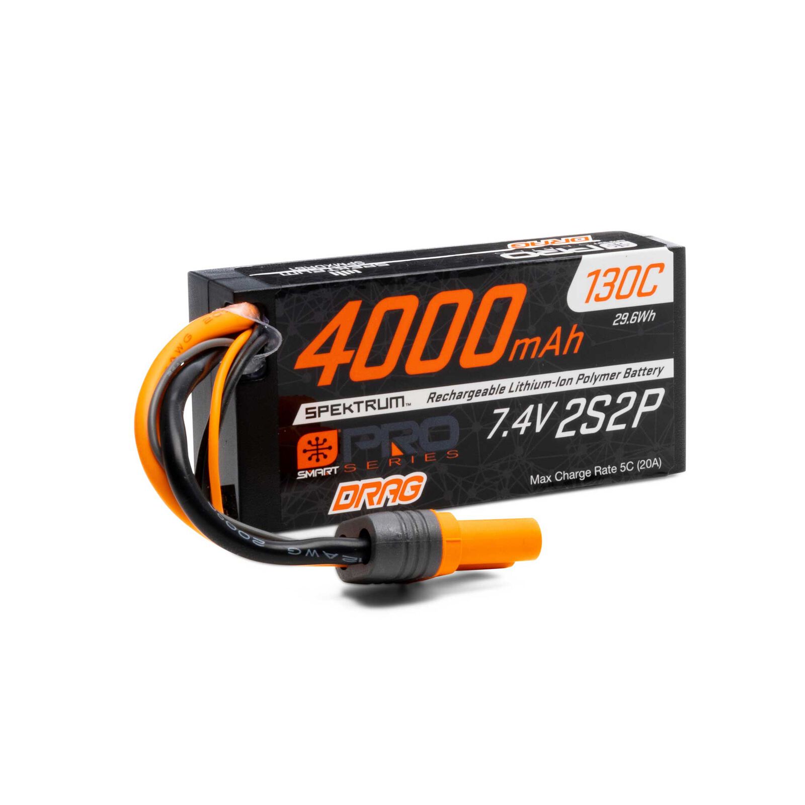 Spektrum Lipo Akku 7,4V 4000mAh 2S2P Smart Pro Drag 130C IC5