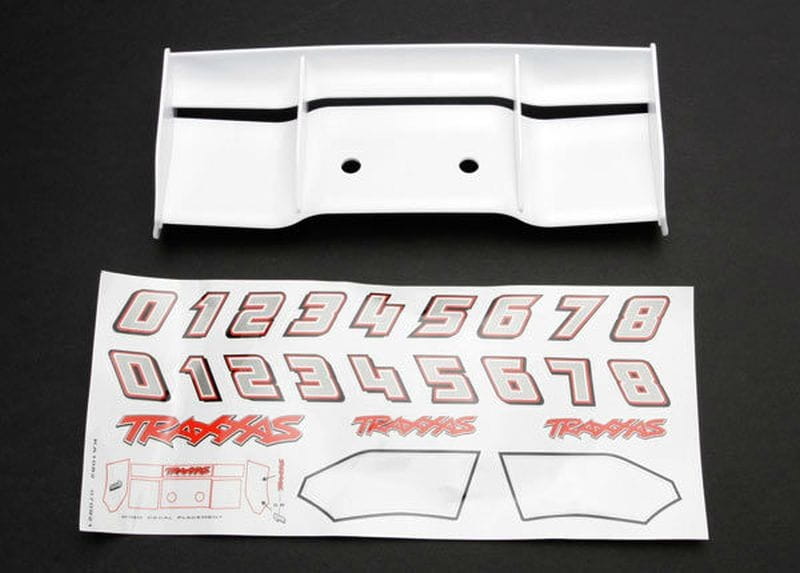 Traxxas Heckfluegel weiss mit Decal - RC-Zubehoer