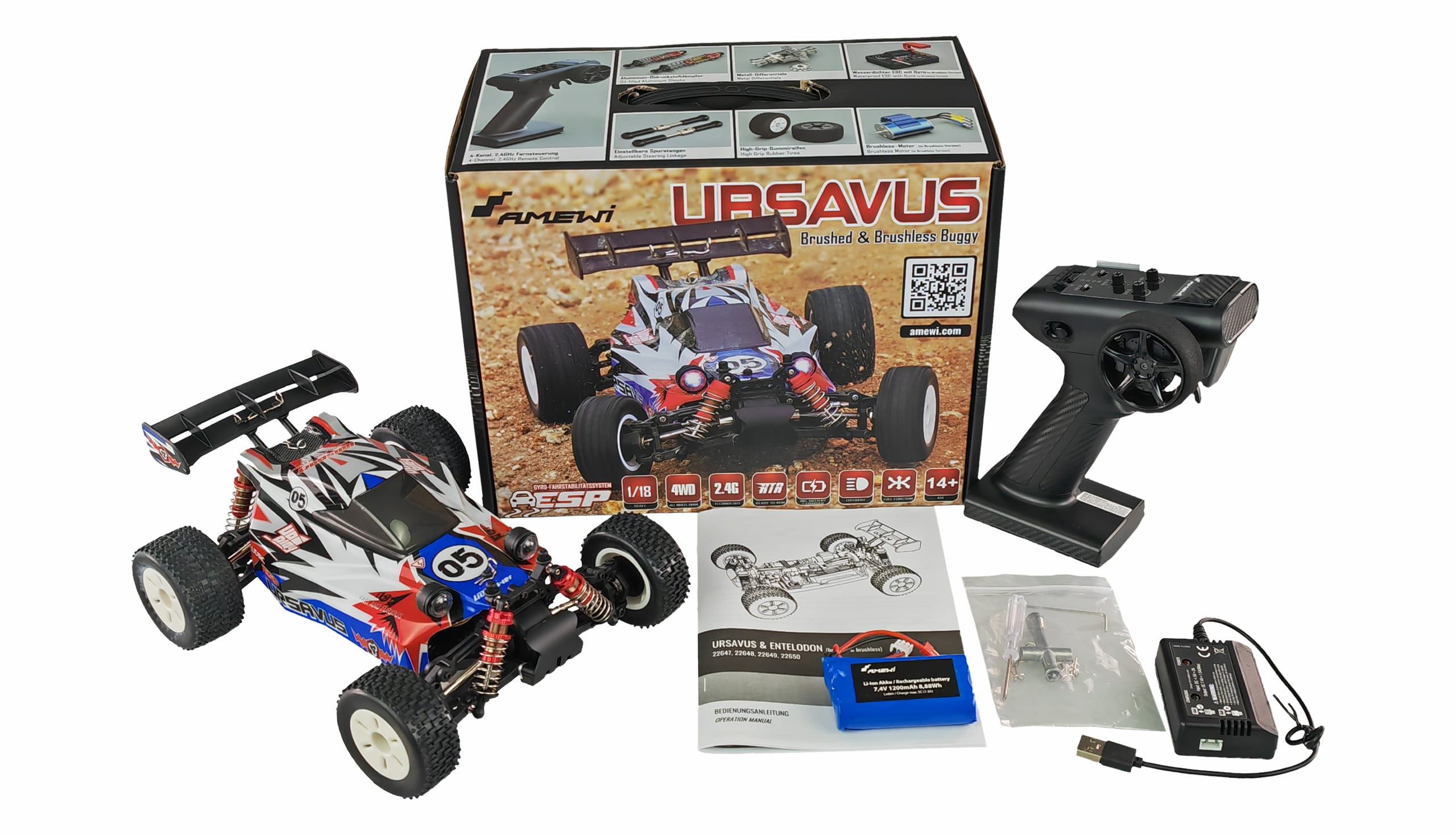 Amewi Ursavus Pro Buggy brushless 4WD 1:18 RTR