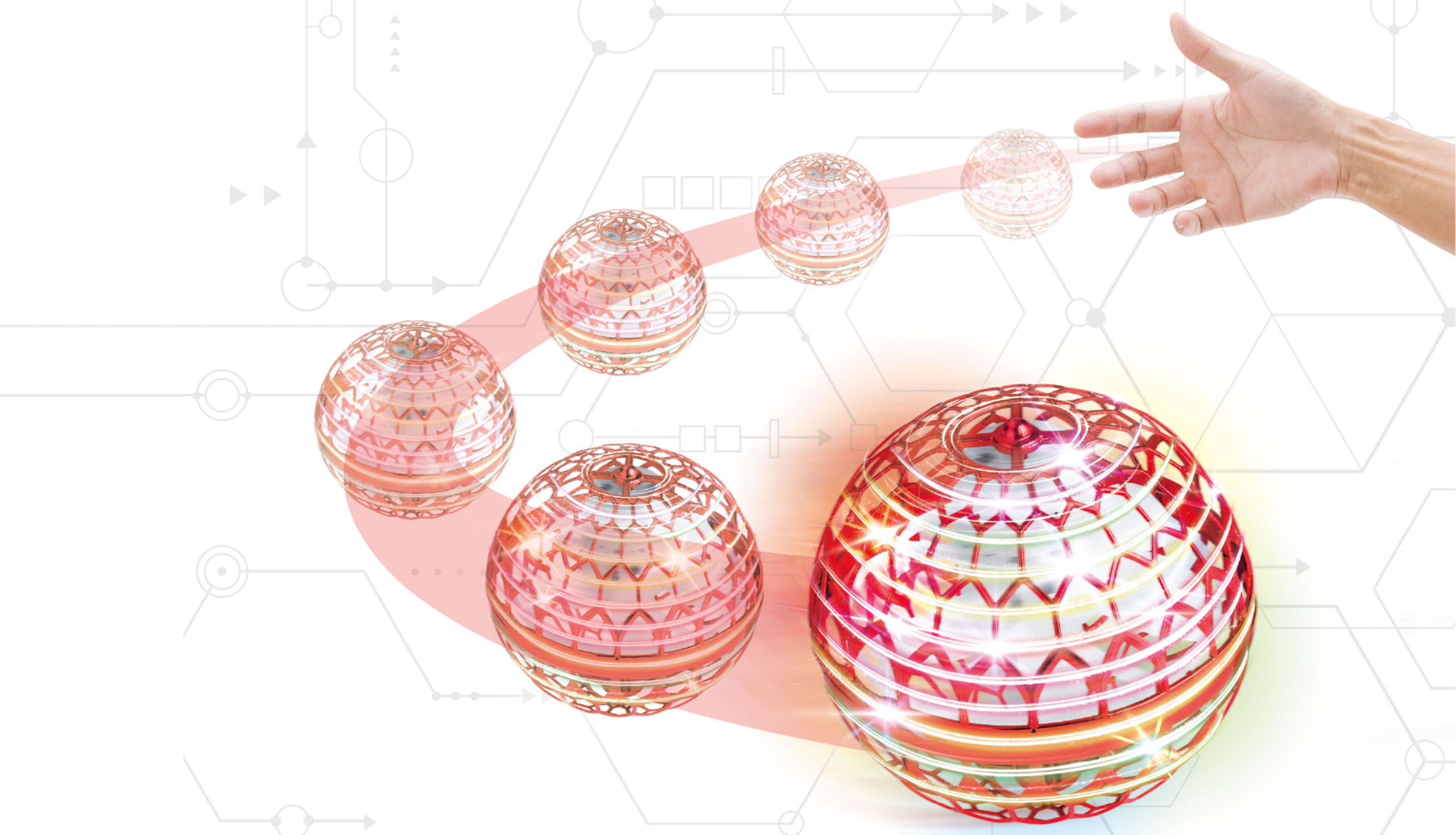 Amewi Hover Fly Ball 96mm mit Gyro und LED Licht Amewi Hover Fly Ball 96mm mit Gyro und LED