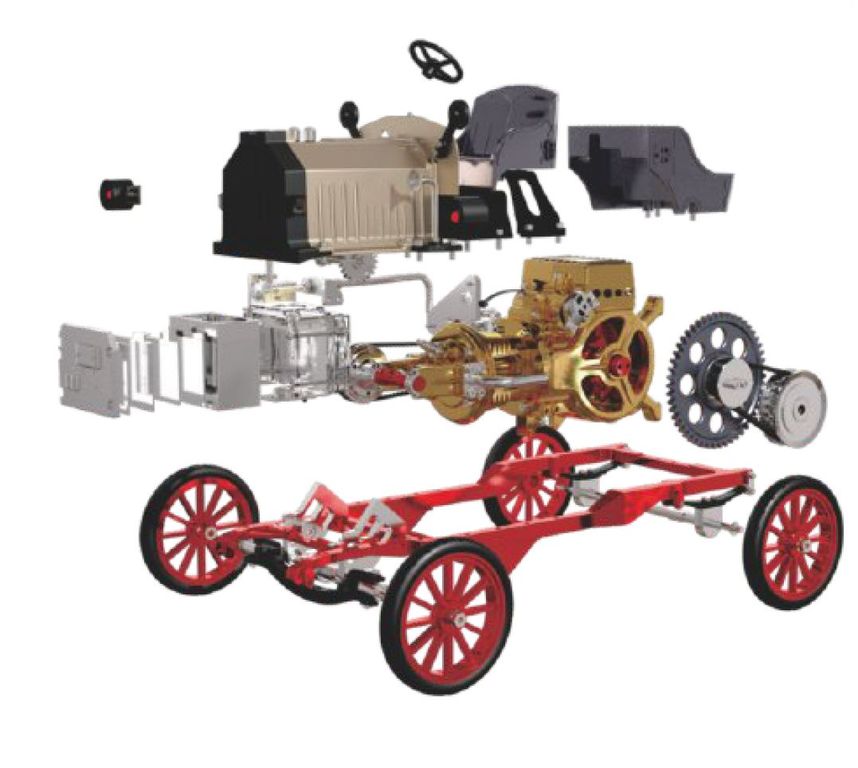Thicon Classic-Car aus Metall mit E-Motor und Bluetooth-Steuerung
