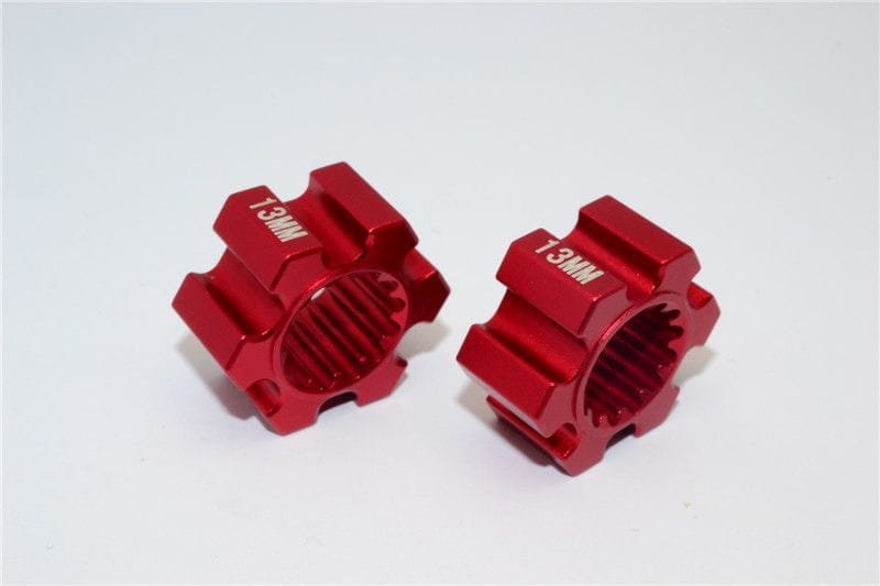 GPM Alu Hex-Adapter 13mm rot _2 Stk._ fuer Traxxas X-MAXX - RC-Zubehoer