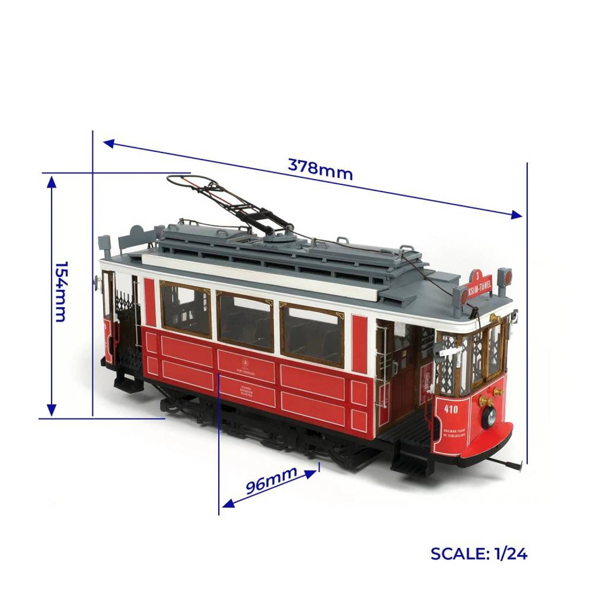 OcCre Istanbul Strassenbahn Standmodellbausatz 1_24 aus Holz