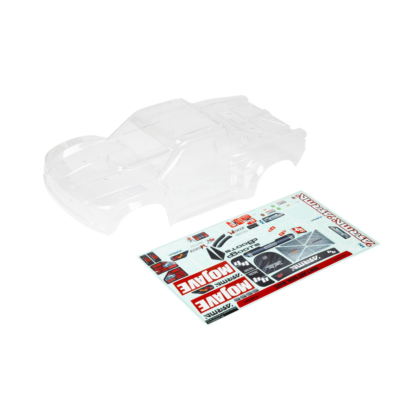 Arrma MOJAVE 4S Trimmed Karosserie Klar unlackiert mit Decals - RC-Zubehoer
