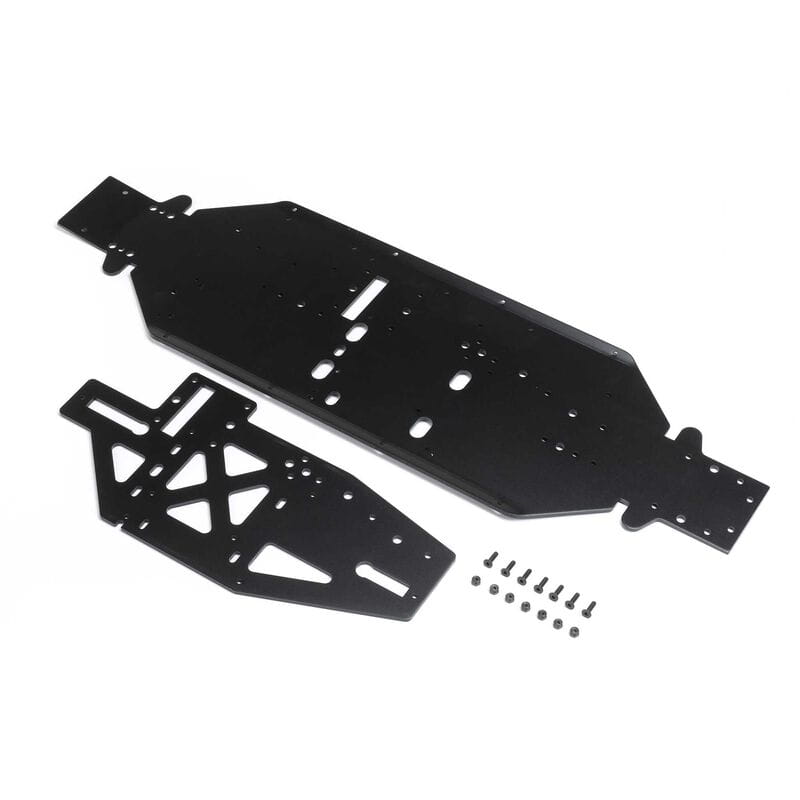 Losi Chassis w_Brace Plate_ 4mm_ Black_ DBXL 2.0 - RC-Zubehoer