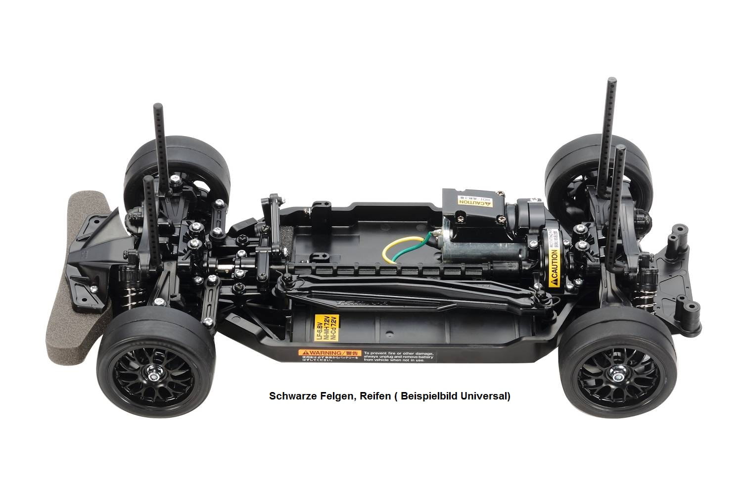 Tamiya RC Elektro Auto TT-02 Chassis Bausatz 1:10 inkl. 5-Speichen Felgen, Profil Reifen