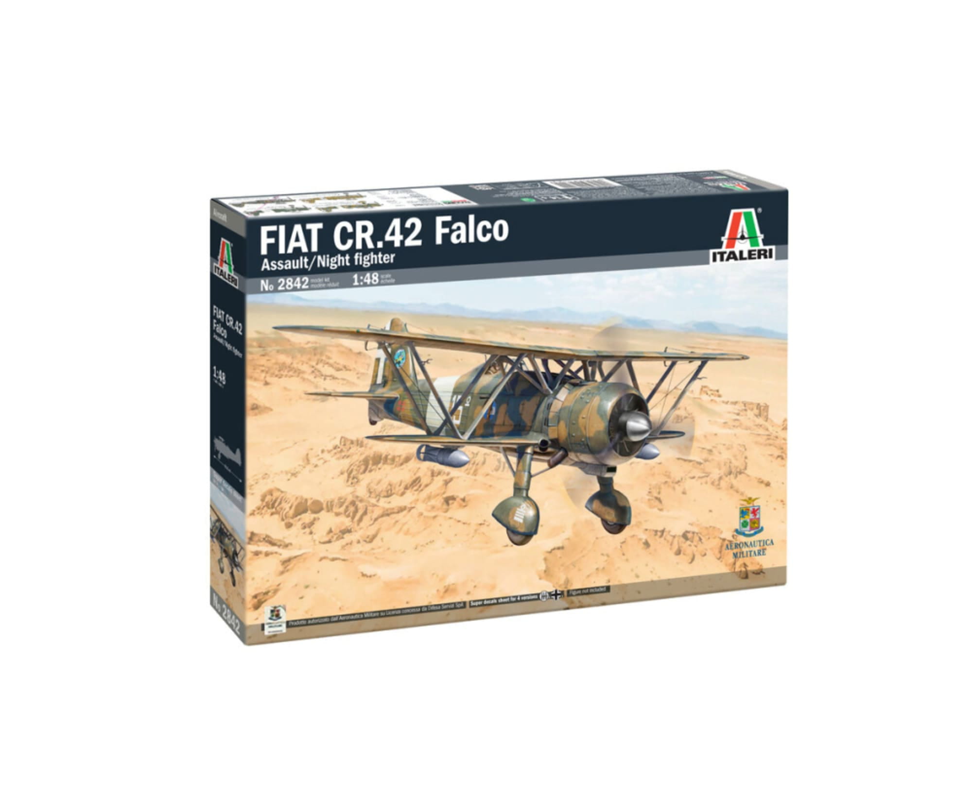 Italeri 1_48 FIAT CR_42 Falco Jagd.-F_Nachtjaeger Plastikmodellbausatz