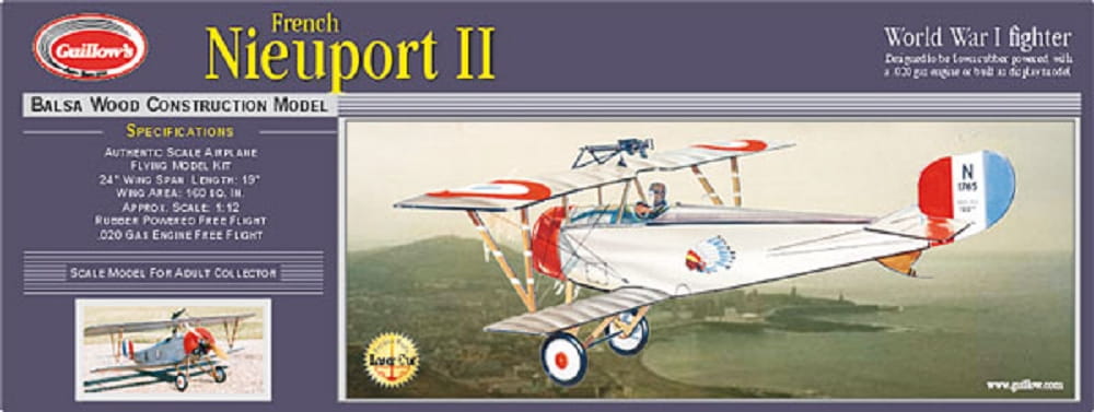Guillow's Standmodell Flugzeug Nieuport II Balsaholz Bausatz