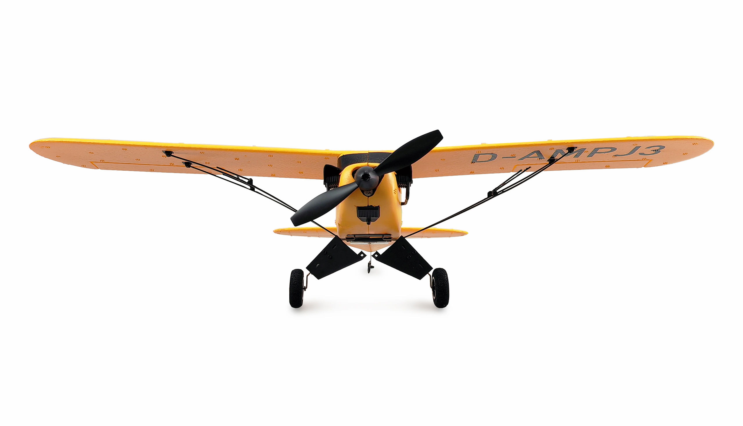 Amewi RC Flugzeug Piper J-3 Cup mit Gyro 3-Kanal BNF gelb