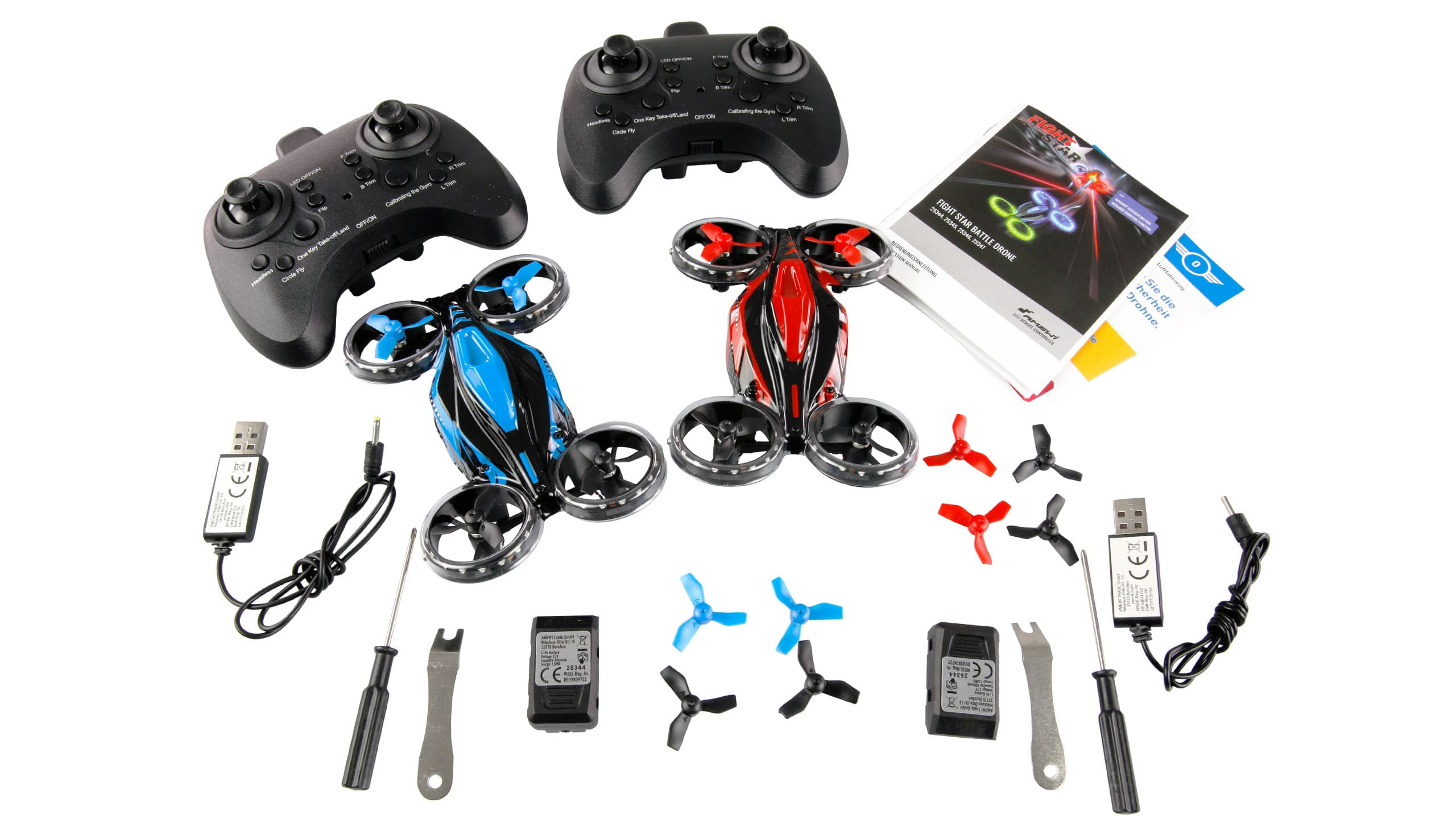 Amewi RC FightStar Battle Drone Set RTF rot - blau - RC-Zubehoer