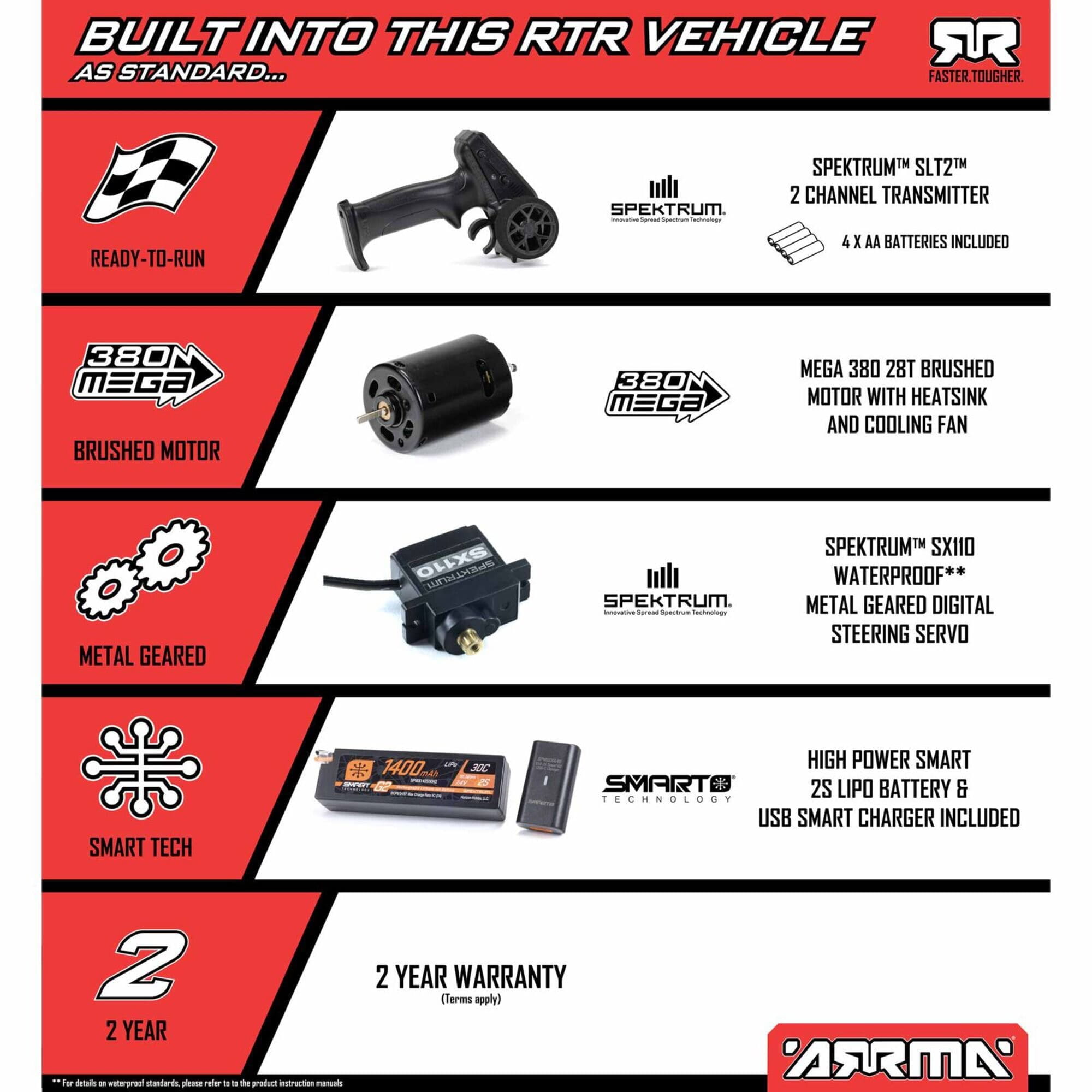 Arrma RC Mojave Truck Grom Mega 380 4X4 RTR 1-18