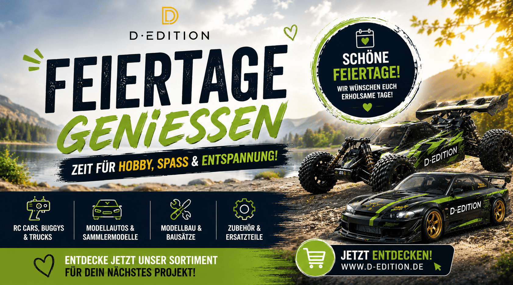 Feiertagsbanner von D-Edition mit RC Cars, Modellautos, Modellbau und Zubehoer