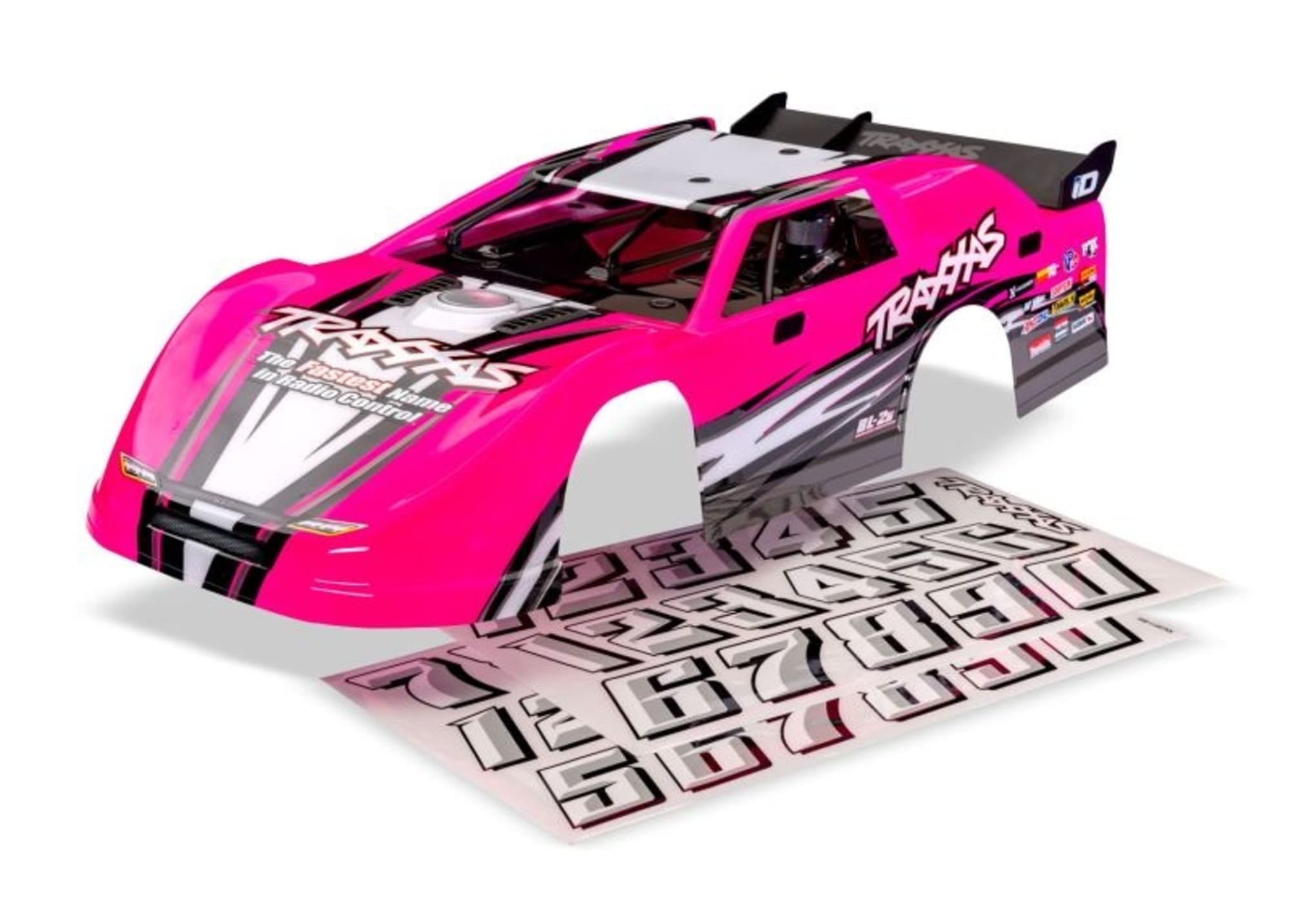 Traxxas Karosseries Serie Slash Late Model komplett pink fuer RC Modelle