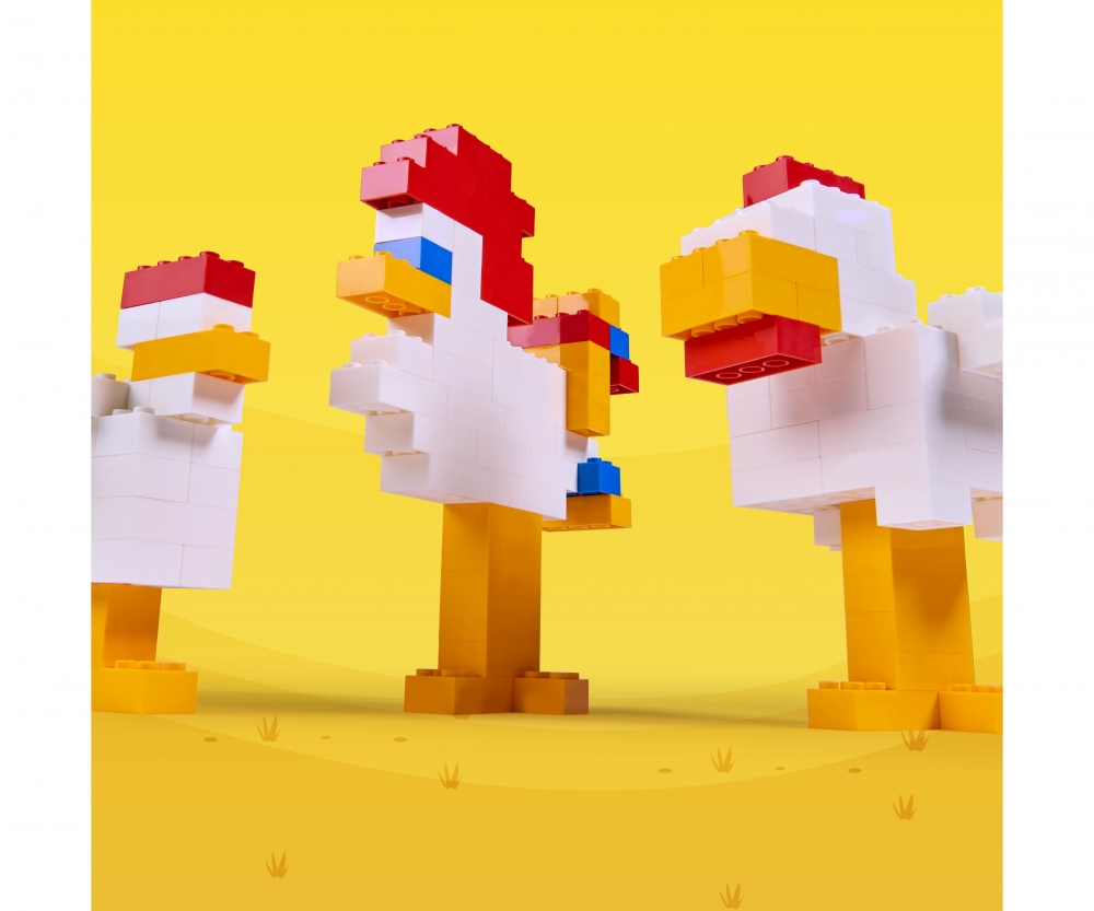 Simba Blox Bausteine 40 gelbe 8er Steine in Dose