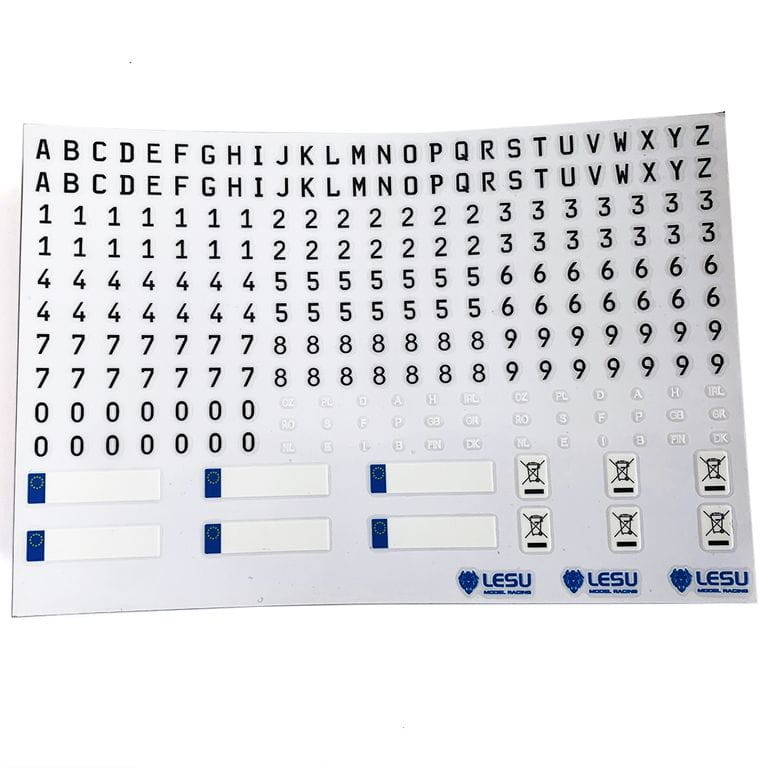 Lesu 1:14 Nummernschild-Sticker 6x EURO-Schilder