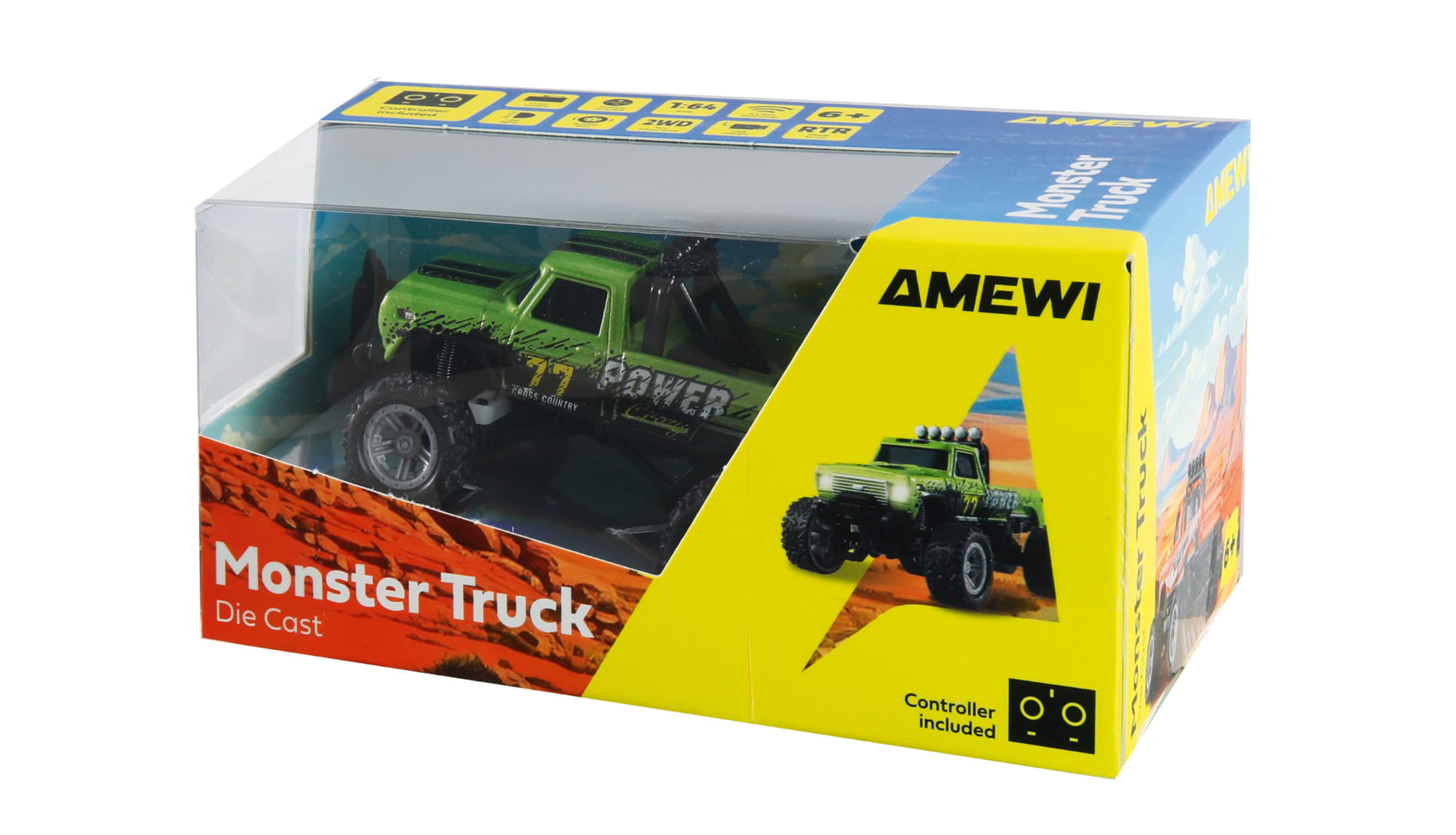 Amewi RC-Monstertruck Die Cast 1_64 RTR gruen RC Spielzeug - Art_-Nr. 22733