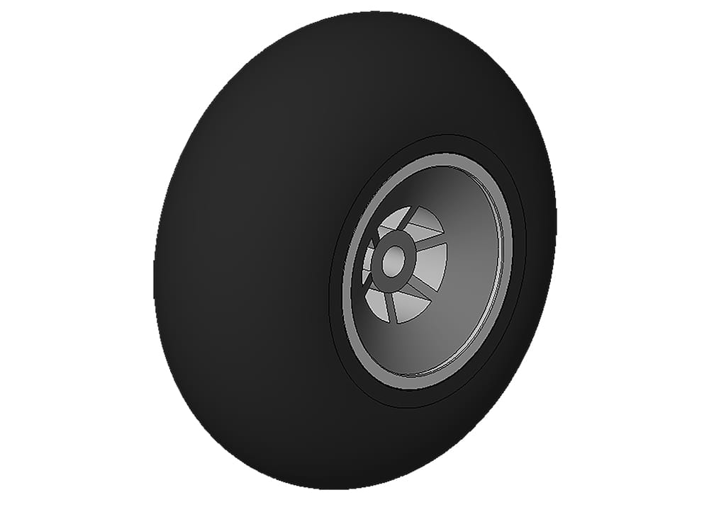 Multiplex Gummirad Ø 45mm, Nabe 3,1mm