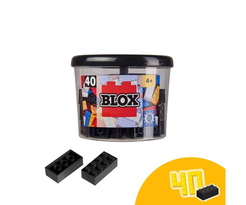 Simba Blox Bausteine 40 schwarze 8er Steine in Dose