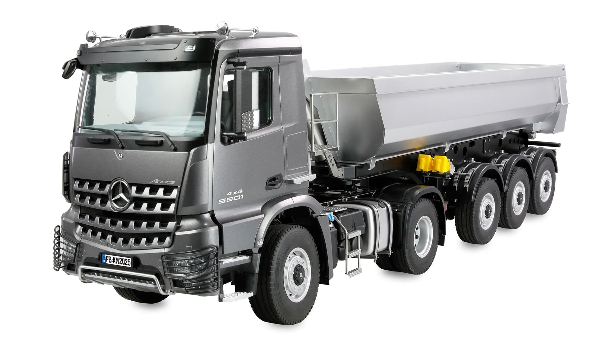 Amewi Mercedes-Benz Arocs 1_14 RTR 4x4 mit Kippauflieger aus Metall in Anthrazit