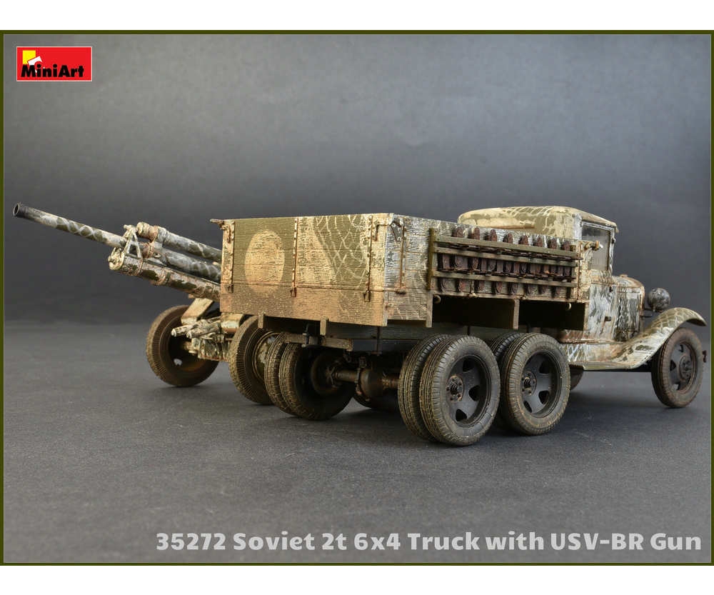 MiniArt 1:35 Soviet 2t LKW 6x4 m. 76mm Plastik Modellbausatz