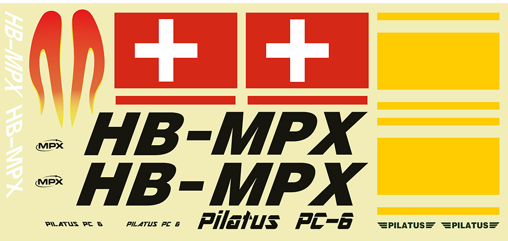 Multiplex Dekorbogen Pilatus PC-6 rot - RC-Zubehoer