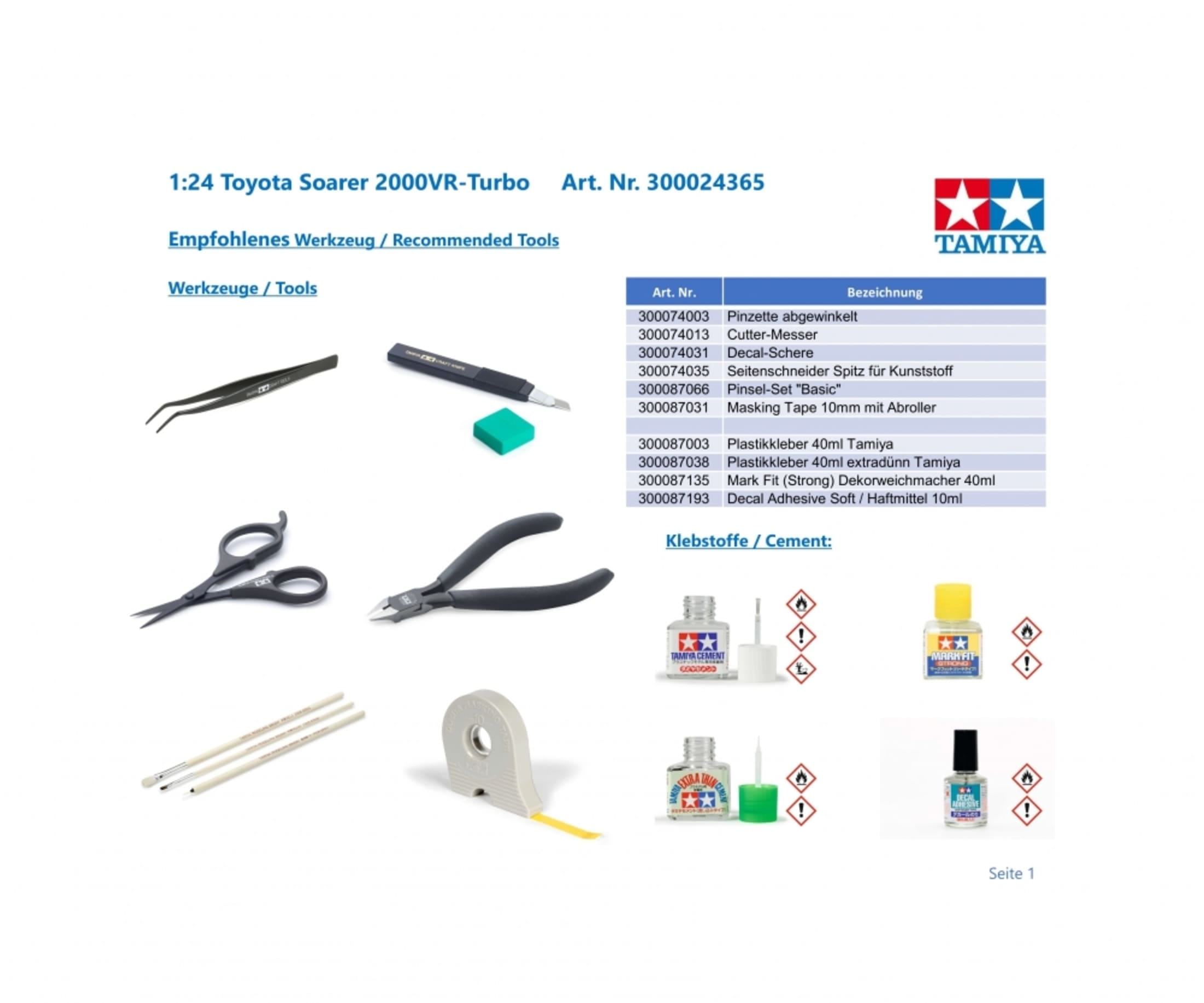 Tamiya 1_24 Toyota Soarer 2000VR-Turbo Plastik Modellbausatz - RC-Zubehoer