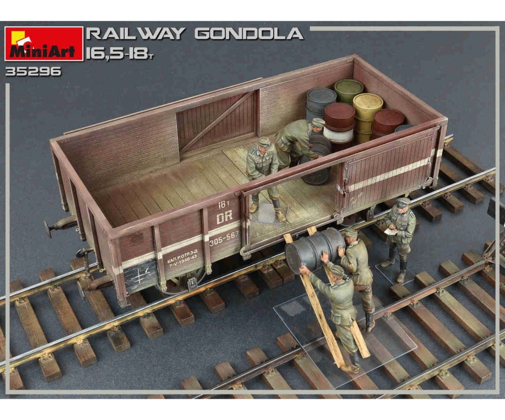 Plastikmodellbau von Miniart 1-35 eisenbahn waggon 16 5 18to 5