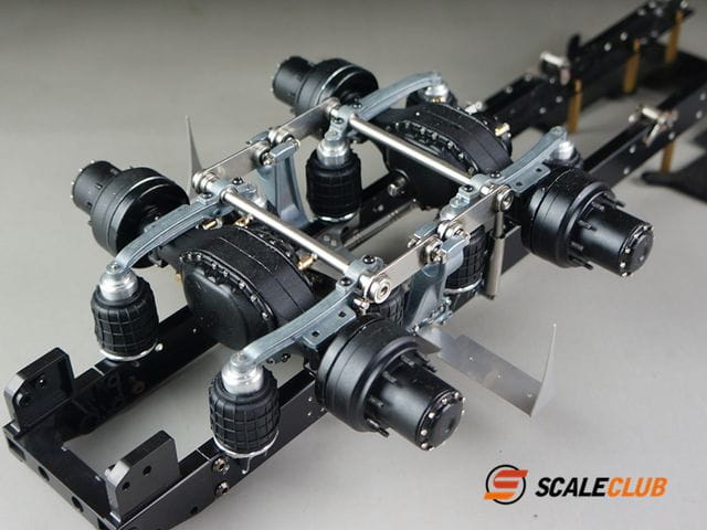 ScaleClub 1_14 Tandem-Achsaufhaengung mit Lufederattrappen - RC-Zubehoer