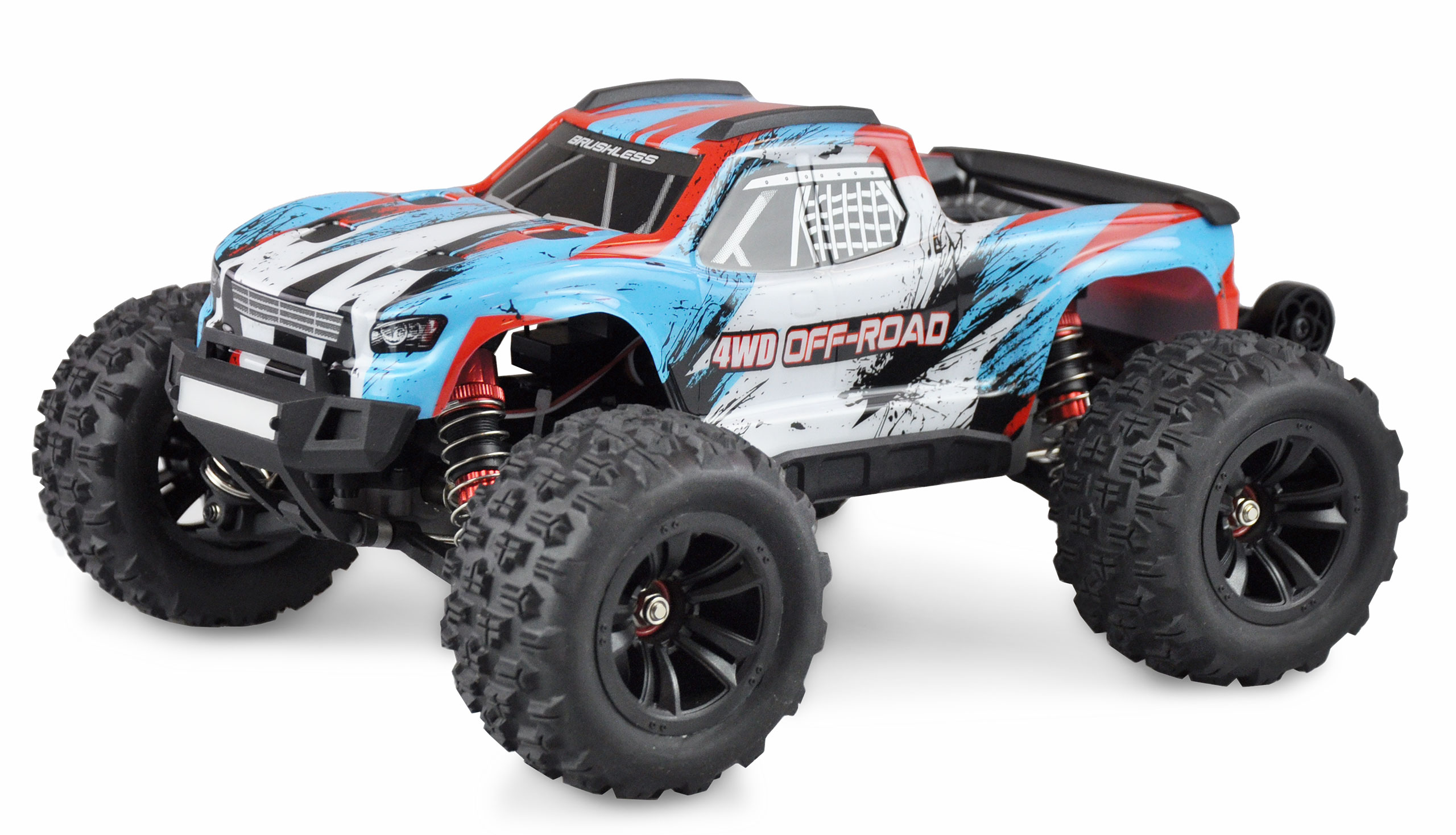 Amewi Hyper GO Monstertruck Brushless 4WD 1_16 RTR – Blau_Weiss - Offroad Racing Modell