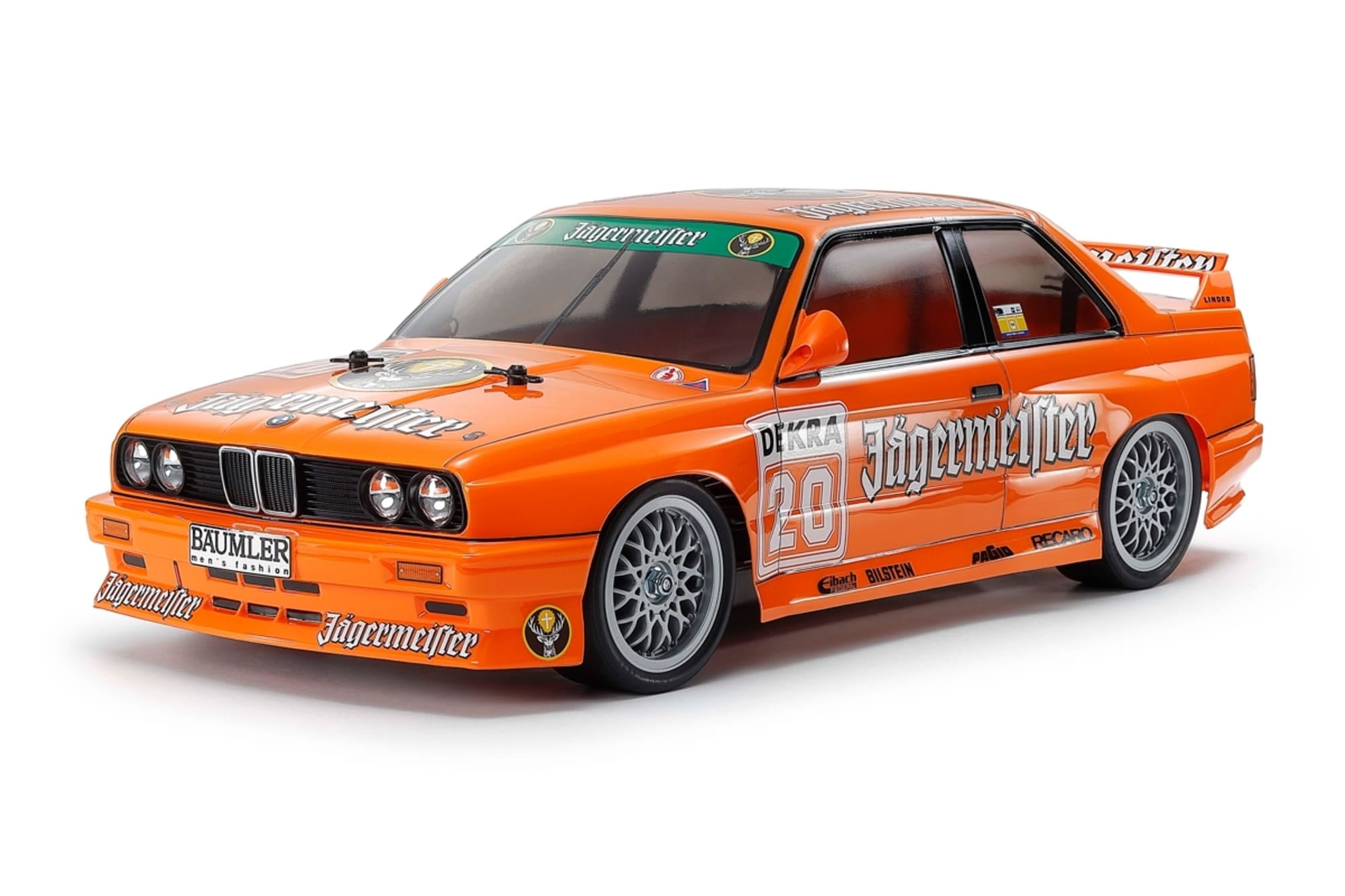 Tamiya BMW M3 E30 Jaegermeister Karosserie 1_10 unlackiert mit Spoiler
