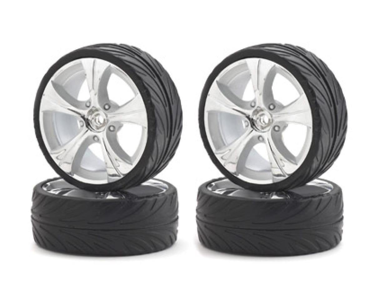 Carson 1:10 Big Wheel-Set On-R.13 silb/w 4 St.
