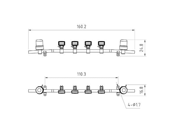 Lesu Dachlampenbuegel hinten mit Rundumleuchten und Scheinwerfern - RC-Zubehoer