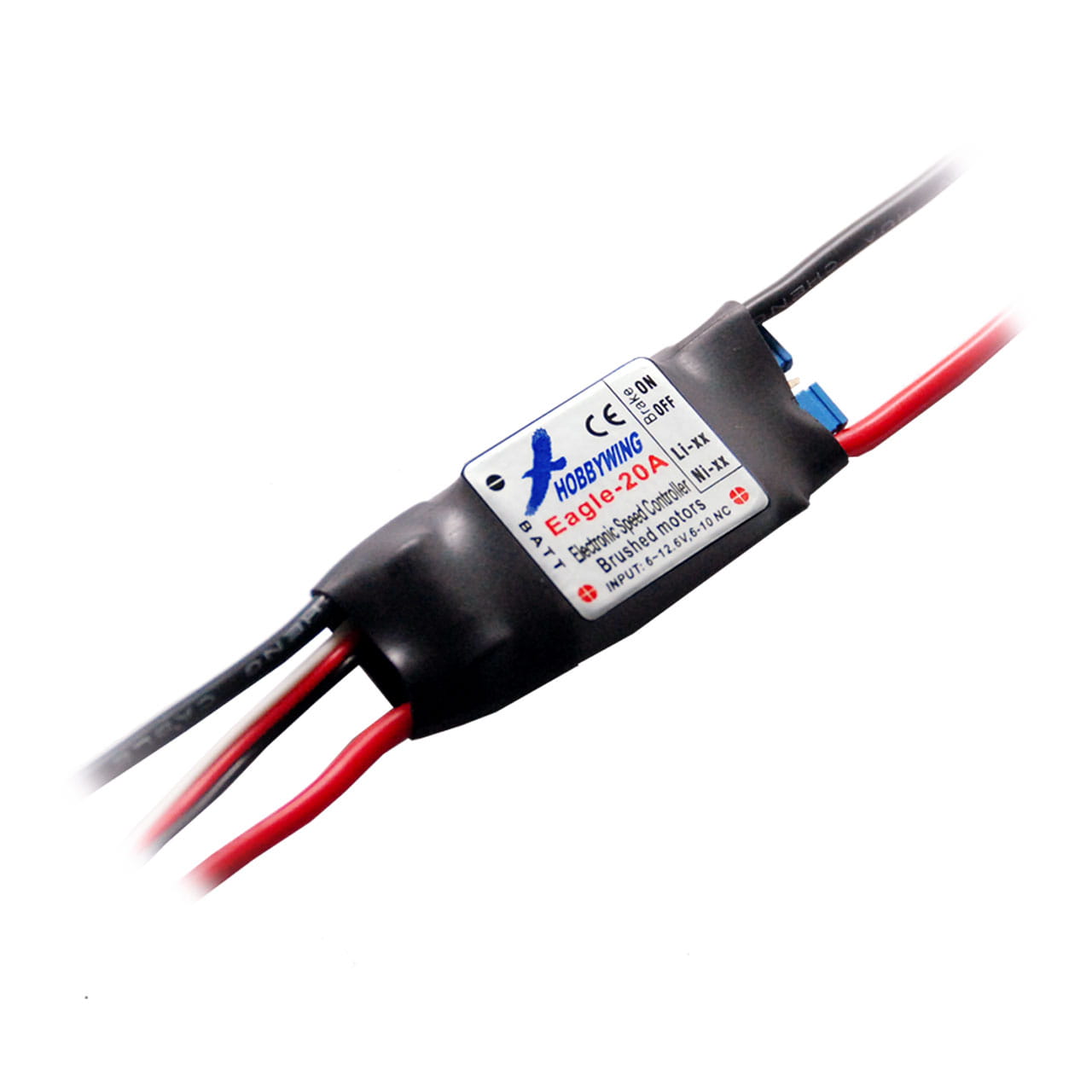 Hobbywing Eagle 20A Brushed Regler 2-3s, 1A BEC Hobbywing Eagle 20A Brushed Regler 2-3s, 1A BEC