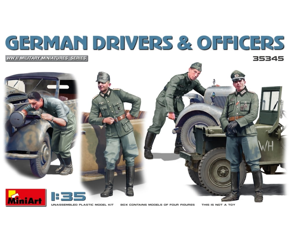 Plastikmodellbau von Miniart 1-35 fig dt kraftfahrer offiziere