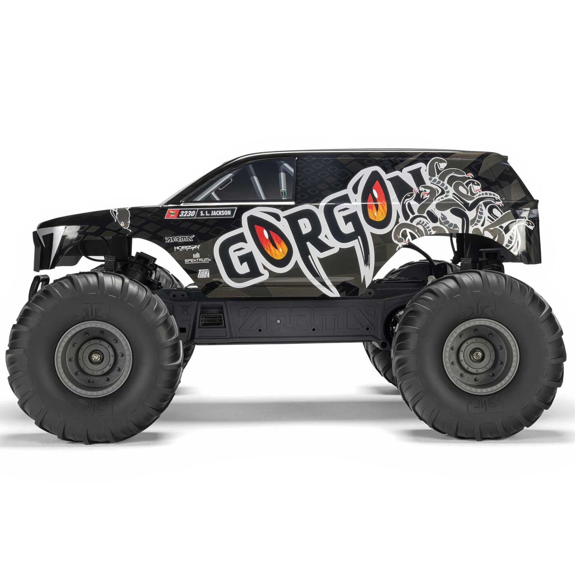 ARRMA GORGON MT 2WD RTR Monster Truck Gun Metal_ RC Fahrzeug mit Akku und Ladegeraet