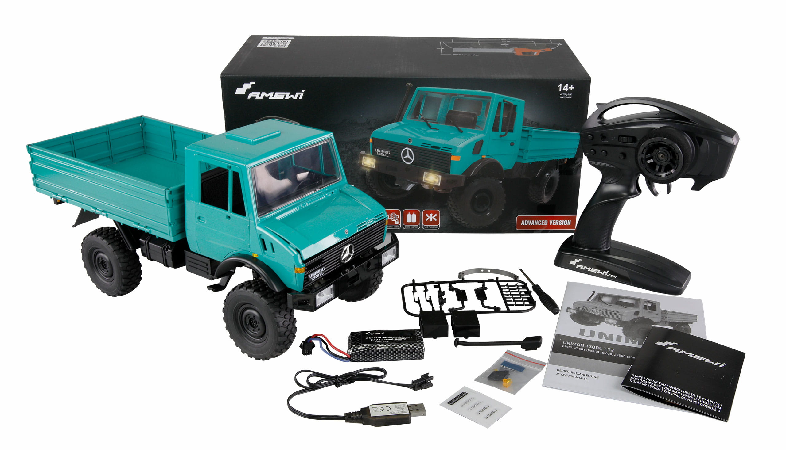 Mercedes Benz Unimog Advanced 4WD 1_12 RTR petrol Amewi Mercedes Benz Unimog Advanced RTR petrol