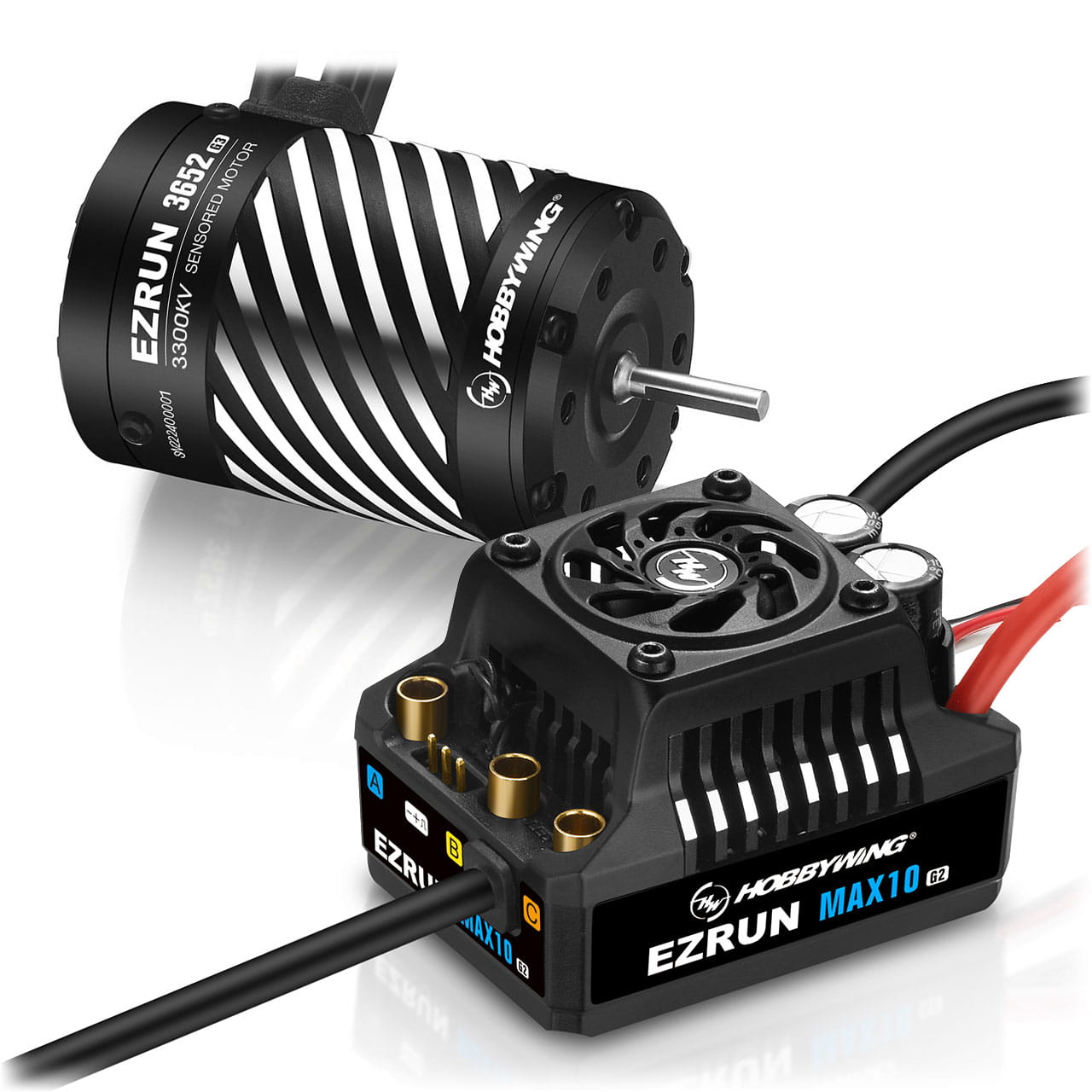 Hobbywing Regler Ezrun MAX10 G2 80A Combo mit 3652SD-3300kV 3,175 Welle