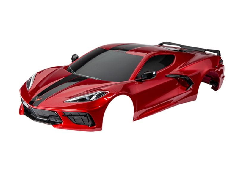 Traxxas Karosserie Chevy Corvette Stingray Rot Lackiert Inkl Aufkleber - RC-Zubehoer