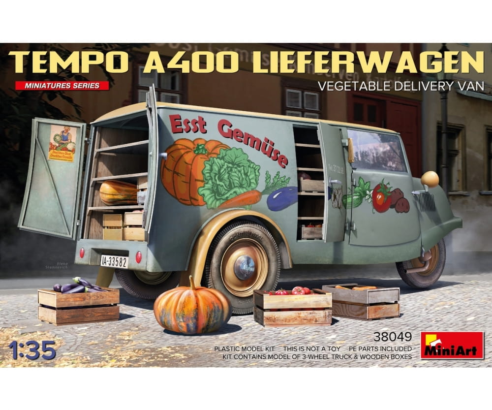 MiniArt 1:35 Tempo A400 Lieferwagen Gemüsehandel Plastik Modellbau