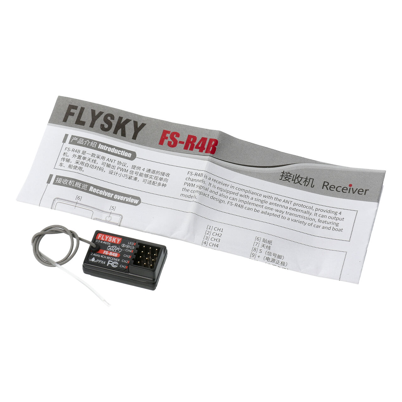 Flysky R4B ANT Empfaenger 4 Kanal - RC-Zubehoer