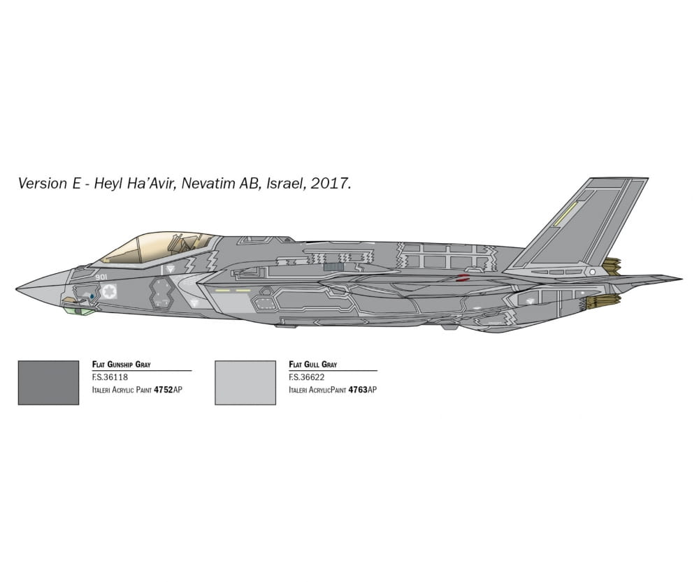 Italeri 1:72 F-35A Lightning II Flugzeug Plastik Modellbau Bausatz